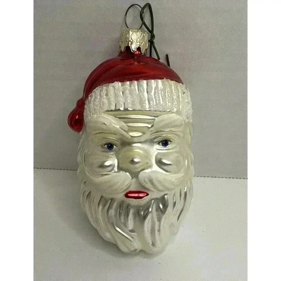 Vintage Frosty Santa Claus Head Christmas Ornament Tree Decoration Holiday‎ - Picture 1 of 6
